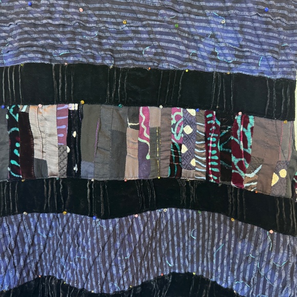 NADYA Art to Wear Reversible Velvet Silk Patchwork Vest - Picture 9 of 14